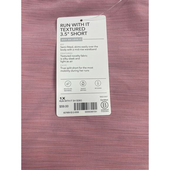 NWT - Athleta Run With It Textured 3.5" Short - Picture 3 of 5